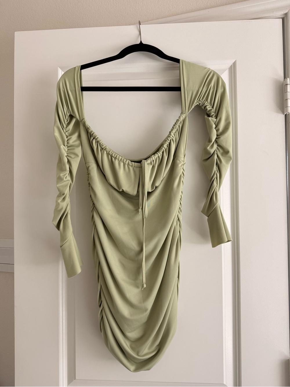 SHEIN Sage Green Ruched Mini Dress NEW